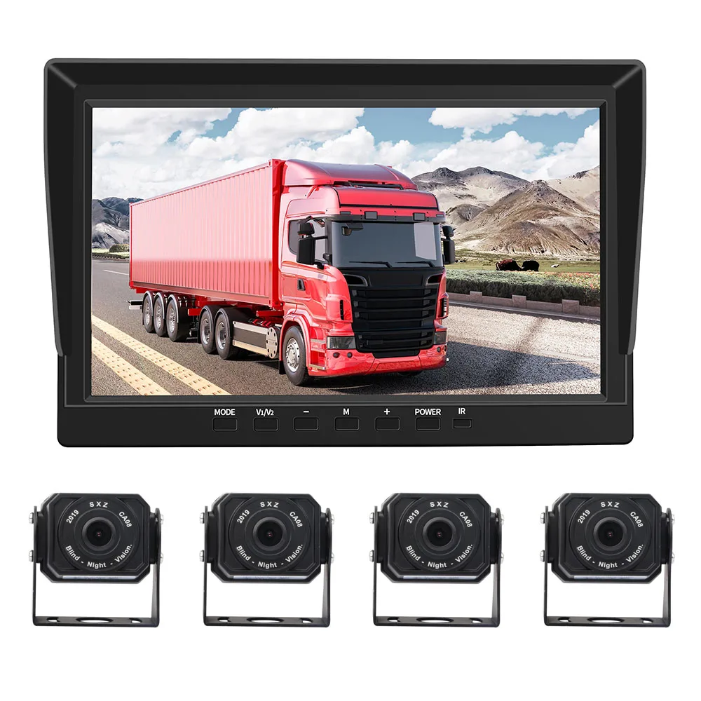 Waterproof NIGHT VIEW Rear Camera Kit all in one 10' Monitor security System RV Truck bus car cctv reverse camera with screen