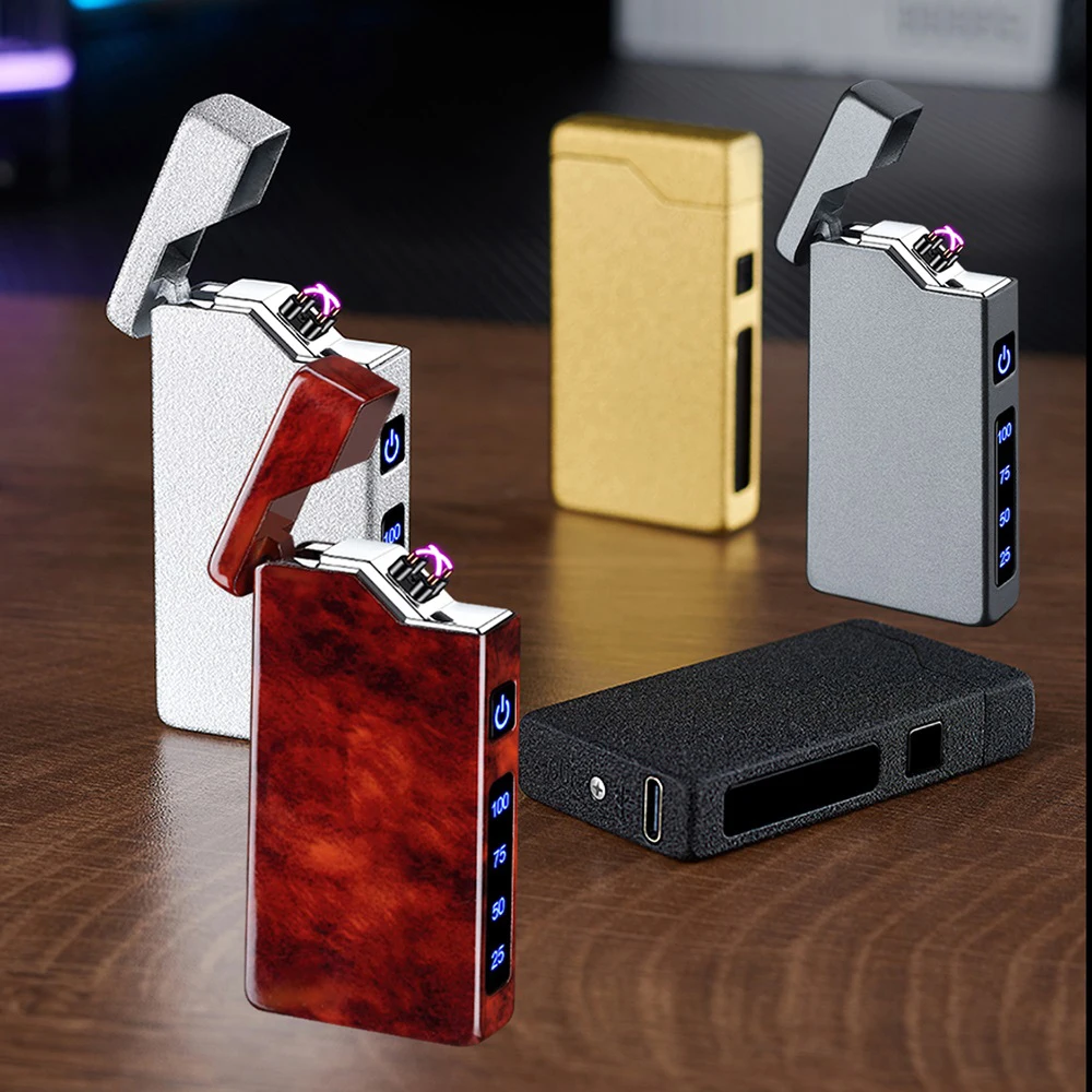 Electric Smoking Lighter USB-C Rechargeable Custom LOGO Gift Idea Electric Plasma Double Arcs Cigarette Lighter