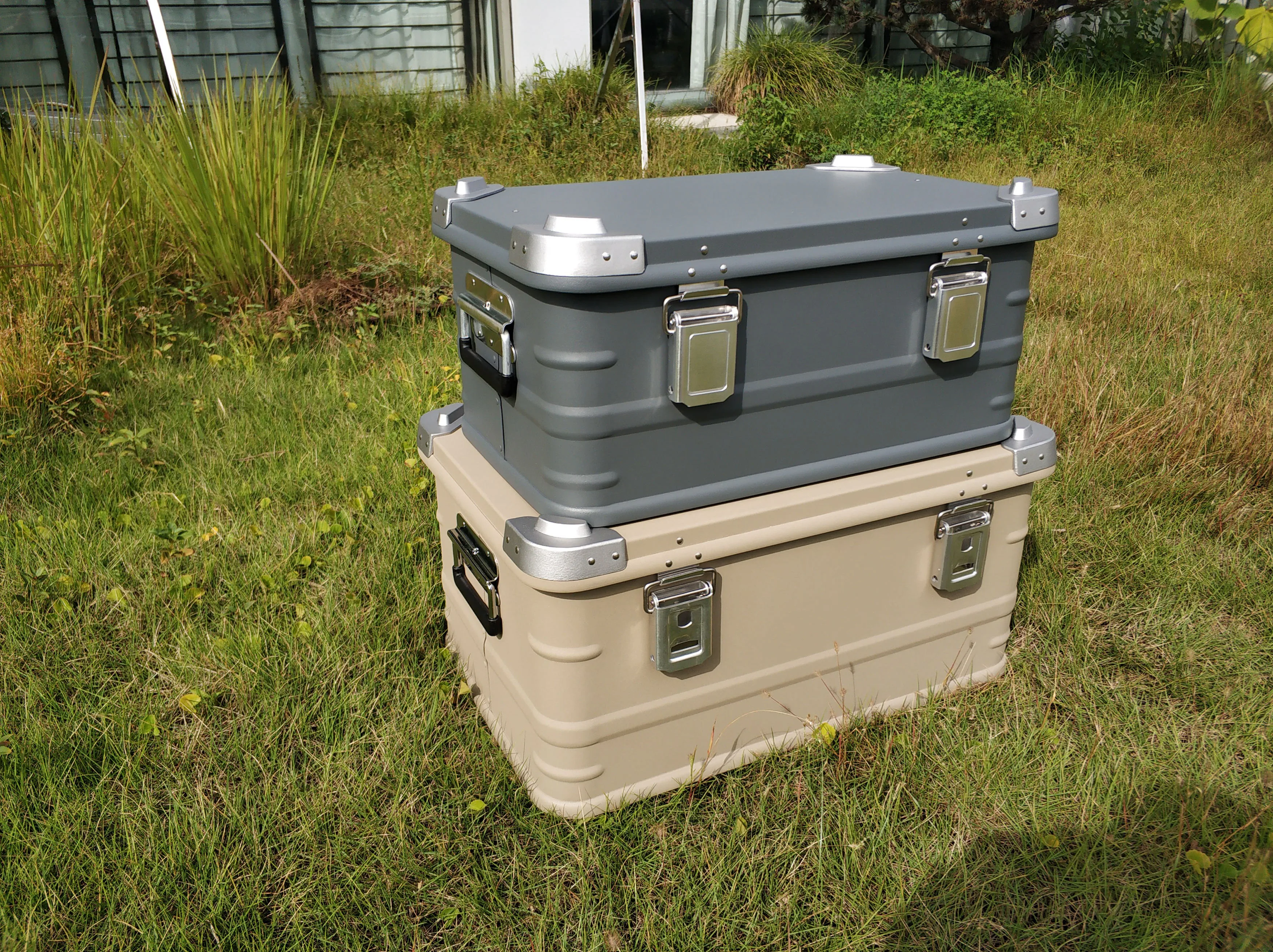 Customized OEM Waterproof large Aluminium Storage box for camping with lock