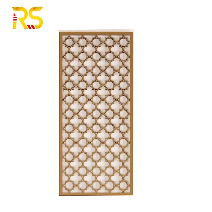 Foshan gold stainless steel screen partition wall panel room divider