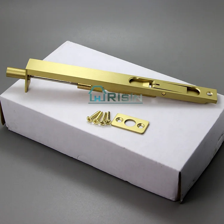 Chrome Polished or Satin Brass Flush Door Latch Bolt with Sliding Base