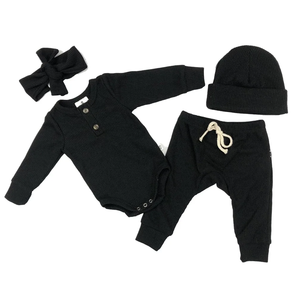 New Sports Style Trendy Cool Summer Autumn Pure Cotton Newborn Baby Unisex Toddler Apparel Romper Clothes Two Piece Set