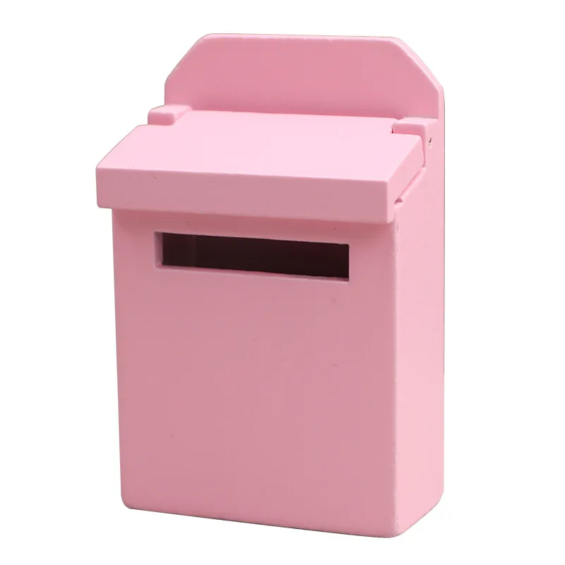 1/12 Scale Dollhouse Decor Accessories Mini Mailbox Toy Wooden Mailbox Postbox Letterbox Ornaments Model