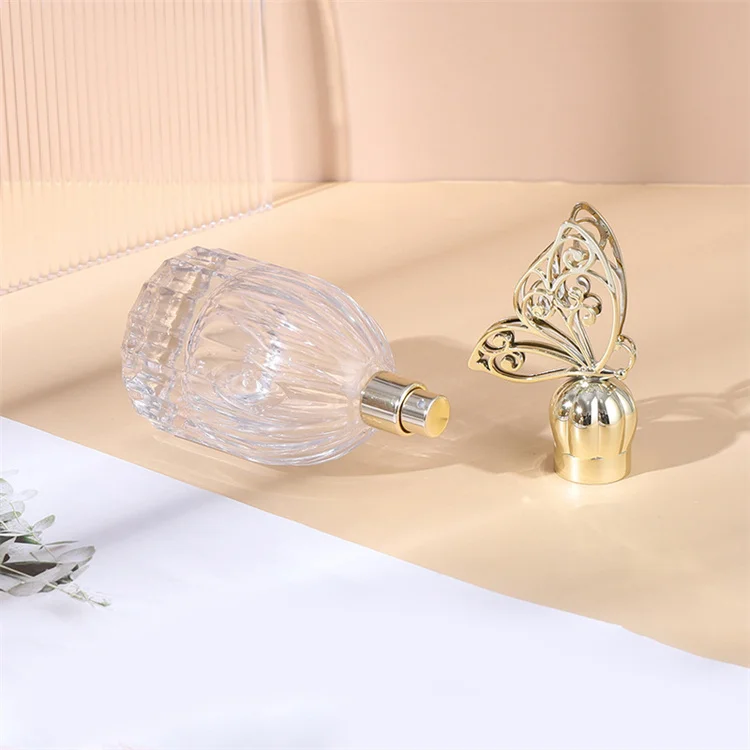 Factory custom 50 ml empty perfume 50ml cylinder bottle glass round bottling of perfume with crimp