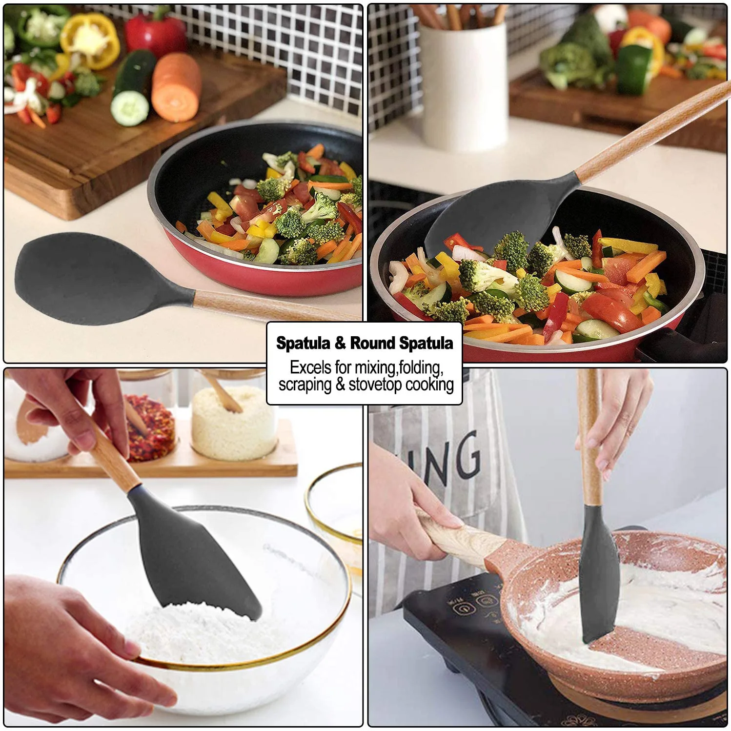 Christmas Coloured Unique Kitchen Utensils 12 Pieces Premium Home Gift Bpa Free Kitchen Silicone Utensils Set Custom