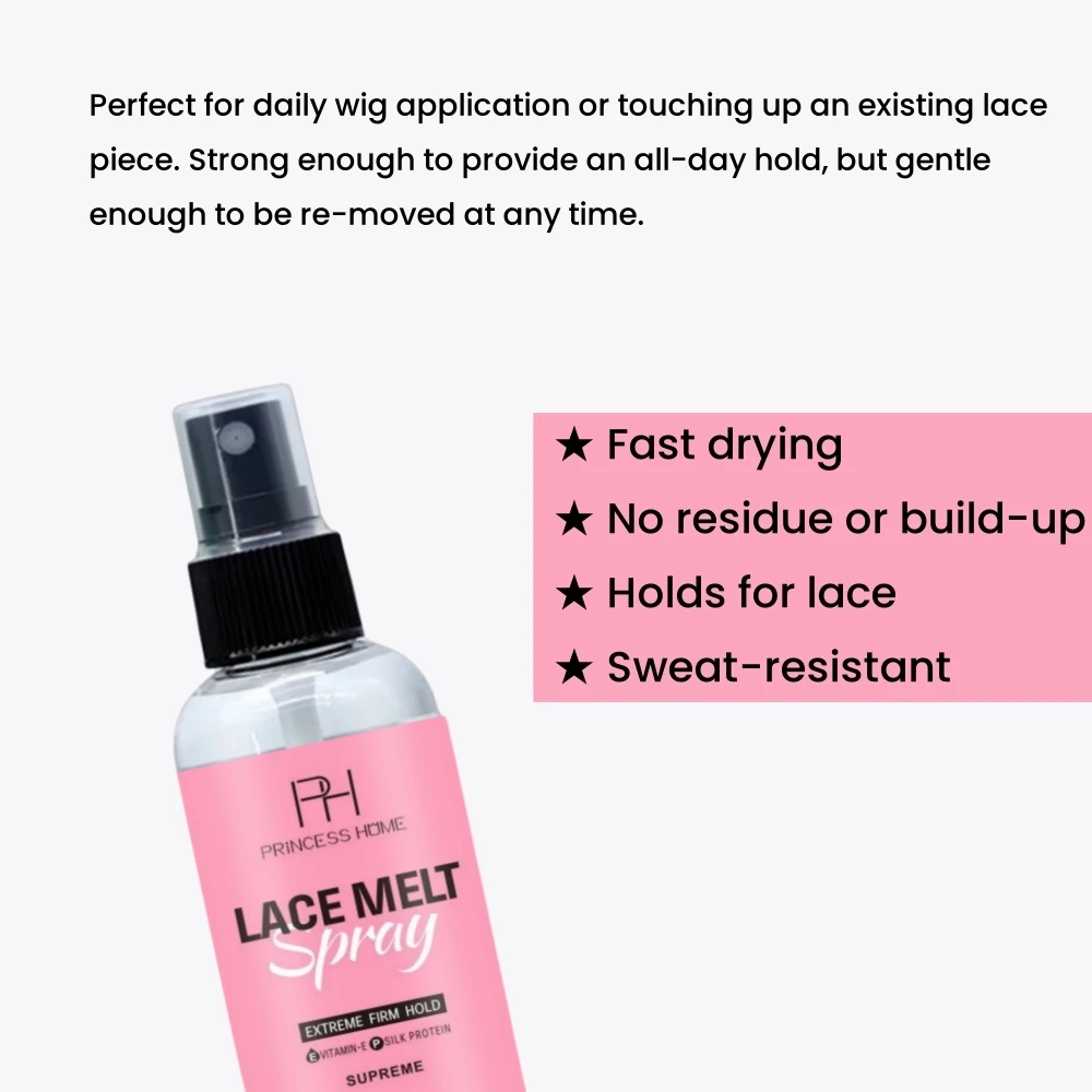 250ml Private Label Long Lasting Formula Infused with Vitamin EGlueless Adhesive Spray Invisible Hair Holding Lace Melting Spray
