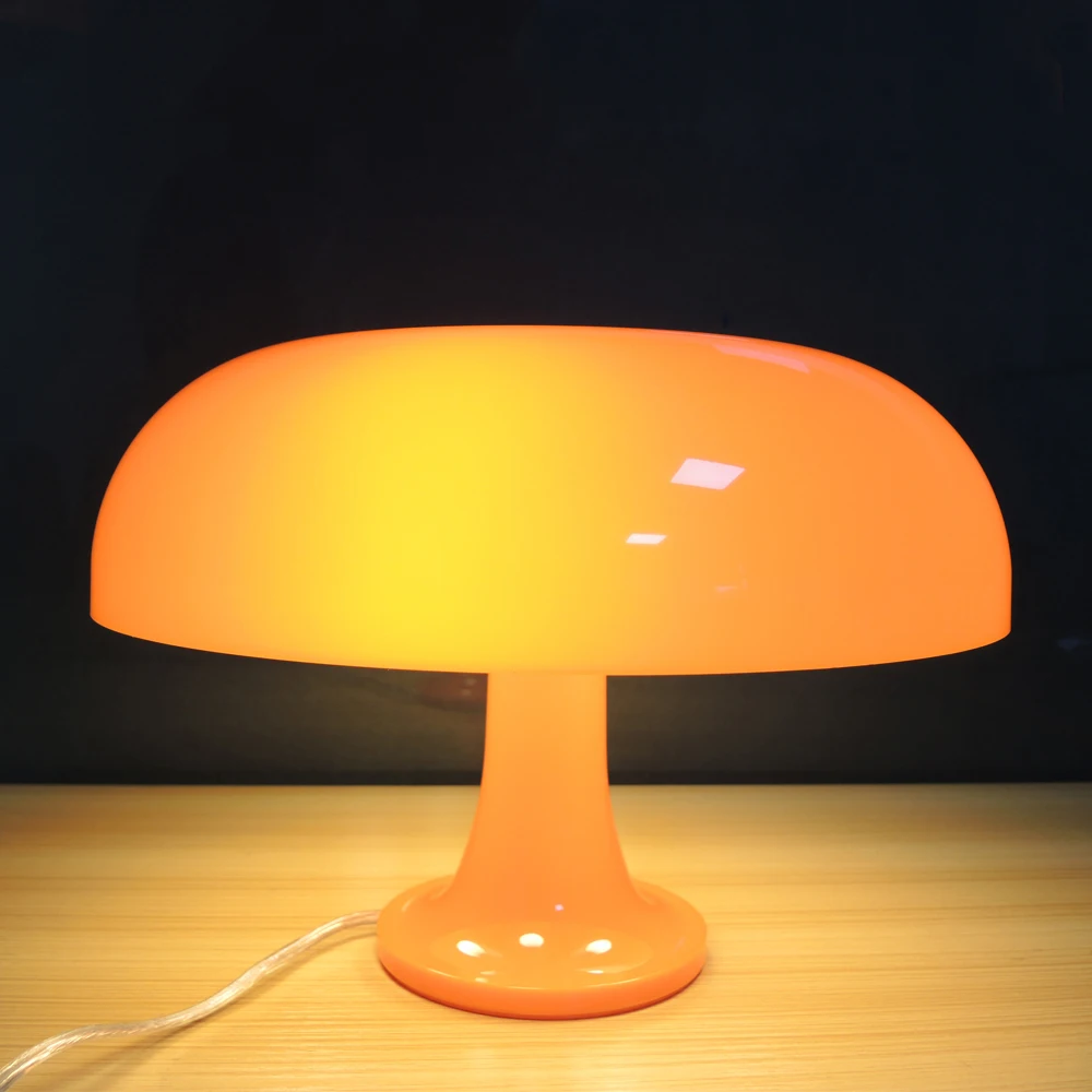 Minimalist Nordic Danish Italian LED Mushroom Desk Lamp Night Light Decoration Lighting White Orange Mushroom Table Lamp