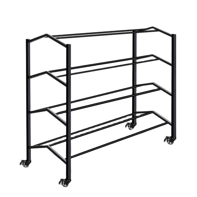 Factory Price Metal Four-layer Sports Ball Storage Cart Rolling Organizer Stand Basketball Football Volleyball with Wheels