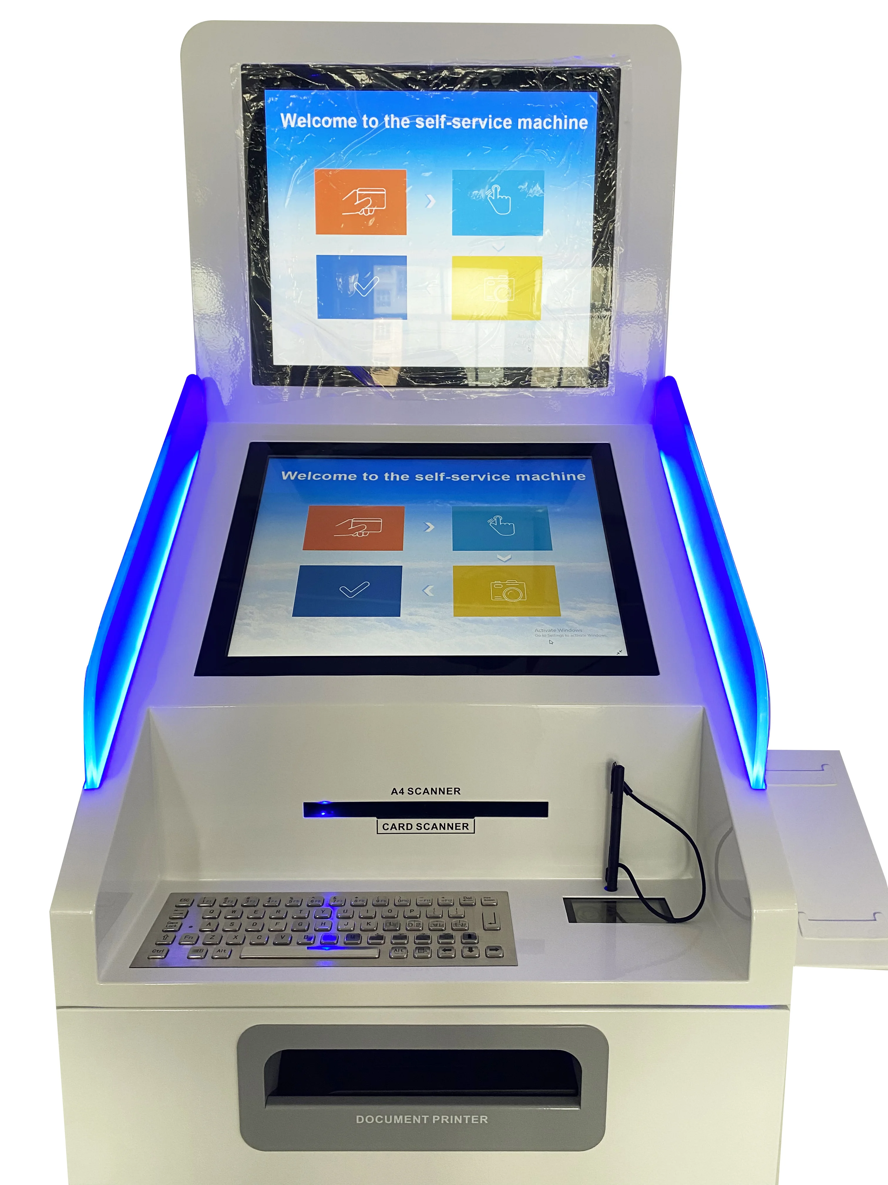 Hospitality Kiosks Self Service A4 documents Printing Scan Form Filling test report Printing Kiosk with card payment