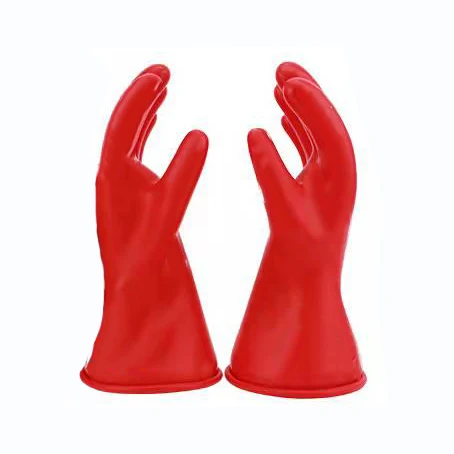 Acid and alkali resistant work safety anti electric shock rubber black insulating latex gloves