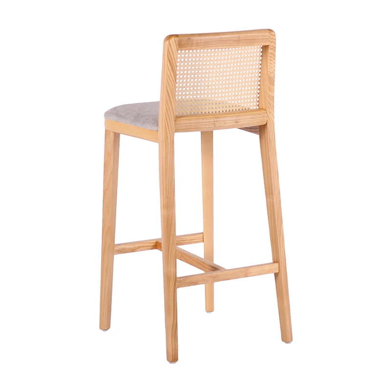 Hot selling modern furniture stool leather bar stool cane wicker high bar chair