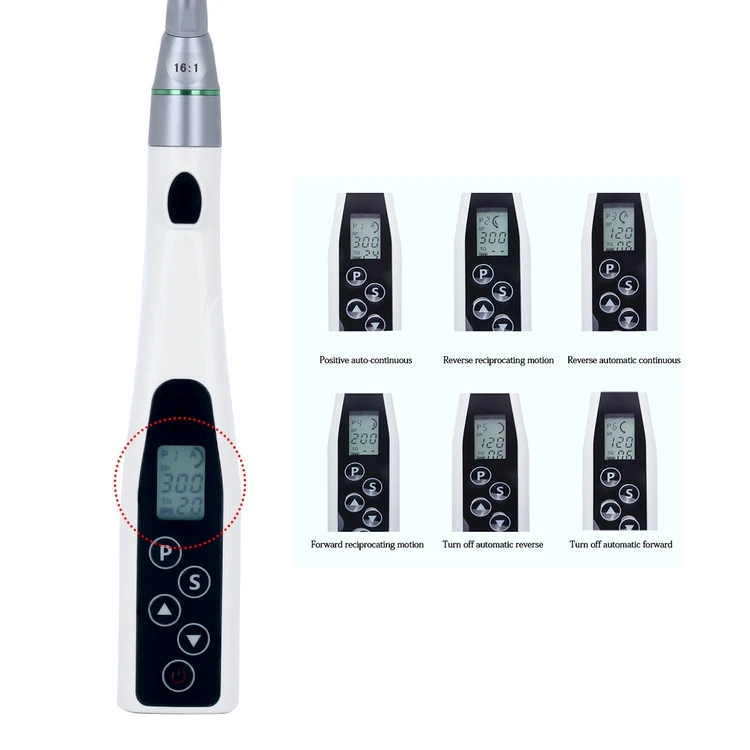 
Dental equipment endomotor led 16:1 mini head wireless rotary reciprocating endodontics root canal treatment tool 