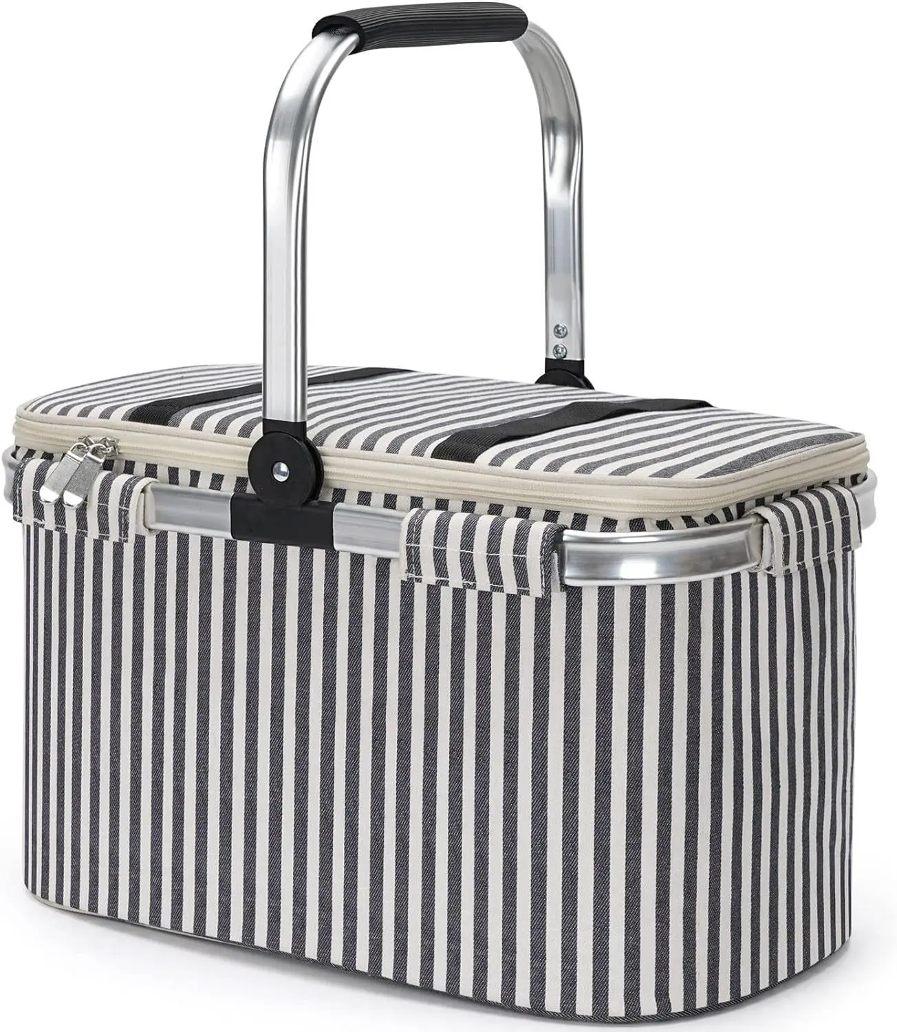 Extra Large Waterproof Aluminium Foil Large Foldable Storage Cooler Bag Insulated Picnic Basket With Handle