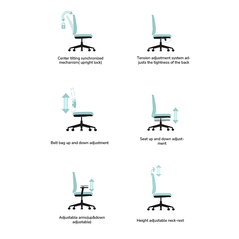 Hot Sale Lift Chair Modern Ergonomic Office Chair from China with Mesh Material and Aluminum Net for Managers