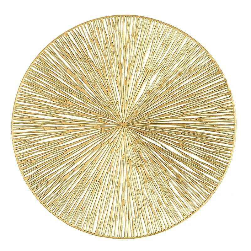 
gold custom print kitchen placemat pvc round dinner luxury placemats set 