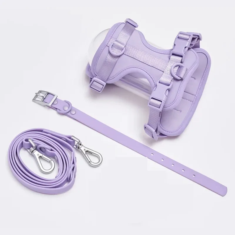 Wholesale custom pvc pet leash collars waterproof soft pvc dog collar and leash harness set