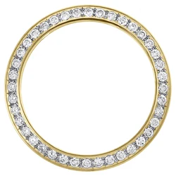 Custom Gold  Silver Diamond Bezel  Fit 40 mm Watches ONLY Round Cut Solid Yellow Gold Diamond Bezel For  RLX President Watch