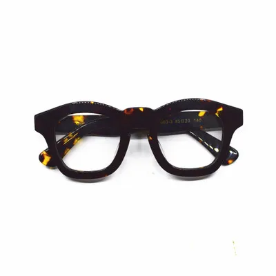Japanese Handmade Italian Acetate Glasses Frame Transparent Lens Optical Glasses Thick Thick Frame Full Eyeglasses