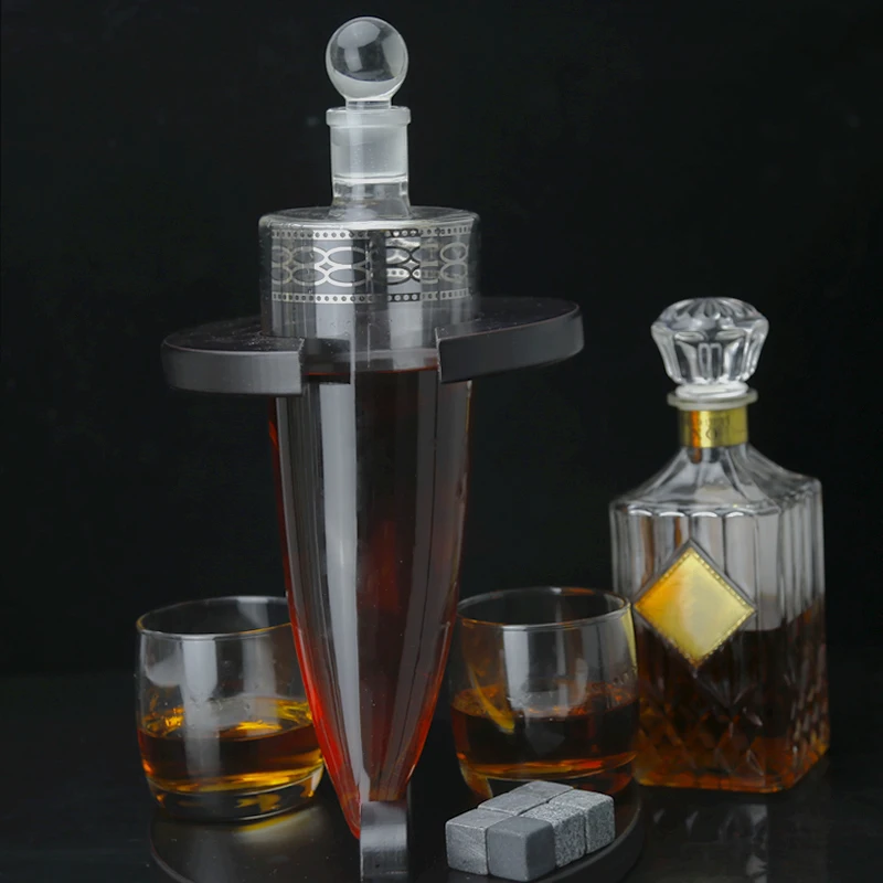 wholesale ox horn wine bottle glass whiskey decanter