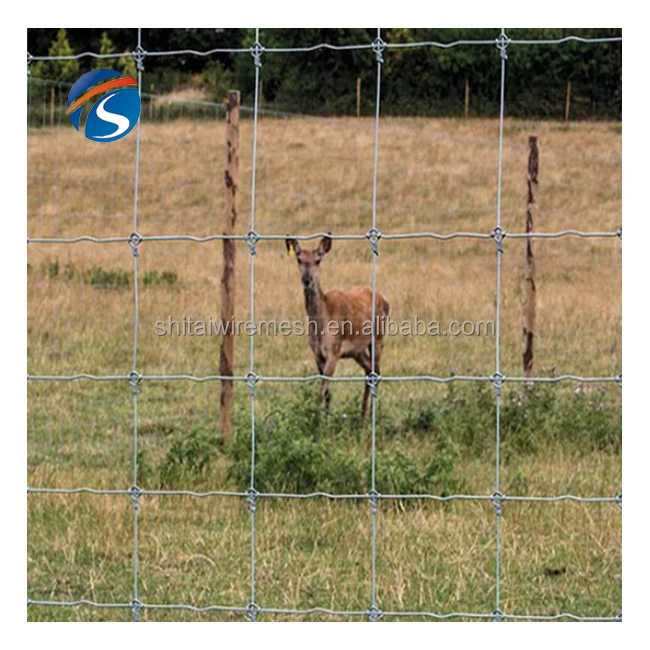 Polypropylene deer fence panel pvc coated tight lock wire mesh 12.5 gauge fixed knot 8ft deer fence