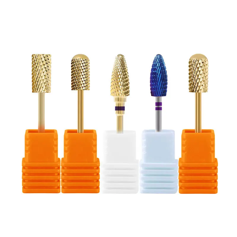 20 sizes blue gold colorful High quality luxury Color plated alloy tungsten steel grinding head Nail Drill Bits