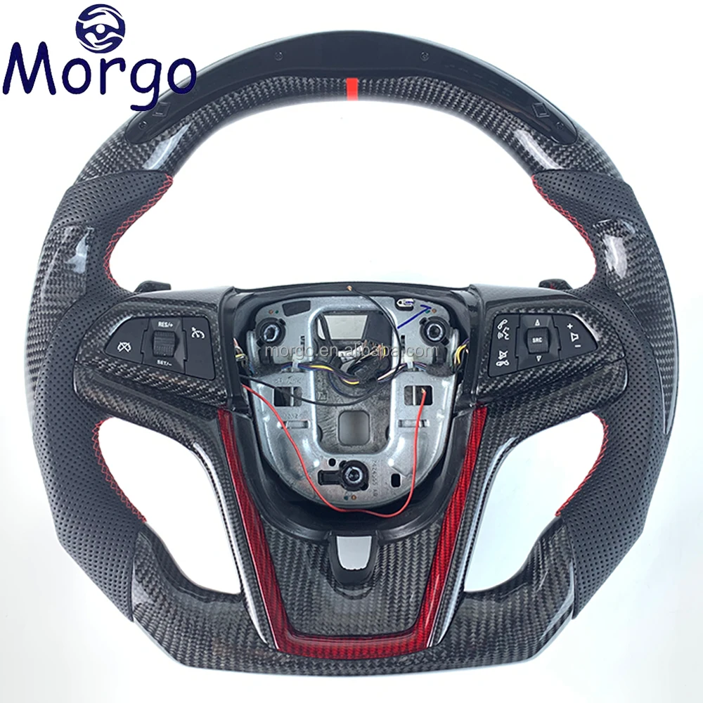 Custom LED Carbon fiber Perforated leather Steering Wheel fit for Chevrolet Camaro 2012-2019 Corvette Car Steering Wheel