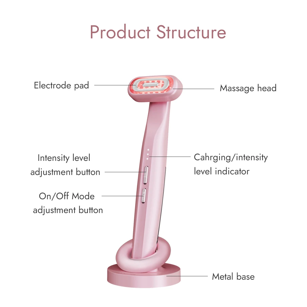 Synogal handheld heating electric vibration red light therapy facial massager eye beauty wand