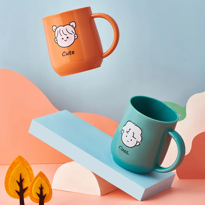 Plastic Thickened Round Toothbrush Holder  PP Mouth Washing Cup Bathroom Set