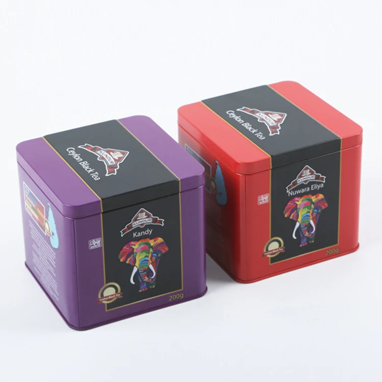 Small Square tin box tea packaging metal tin box custom