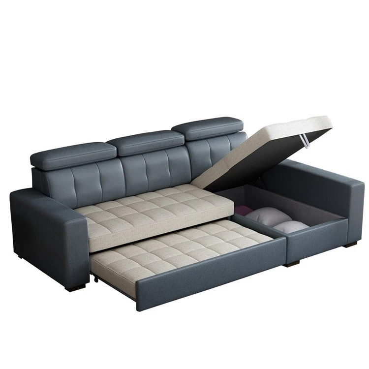 The Latest Hot-selling Double Color Matching Storage Sofa American Fashion Double Chaise Sofa Bed