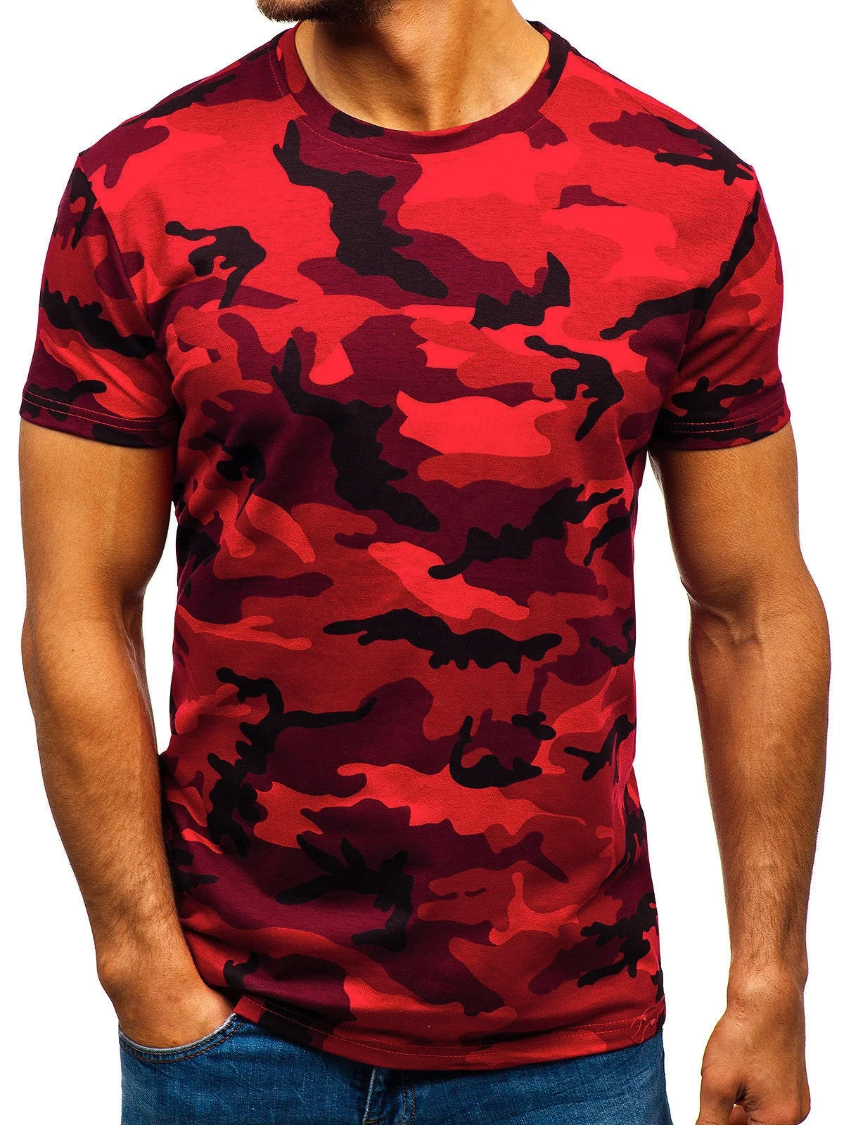 Custom T Shirt Running Fur Manner Round Neck 100 Cotton Sticker Erkek The New Korean Xxx Tri Blend Camouflage T Shirt