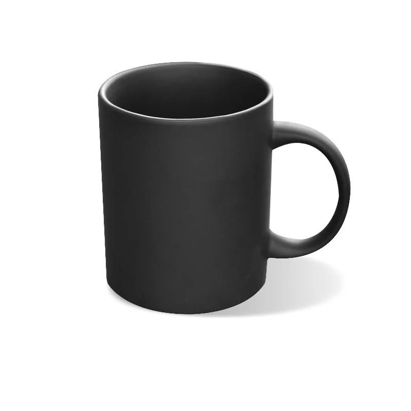 GZYSL Custom logo 11oz 12oz Matte black ceramic milk mugs cup glazed stoneware mug sublimation blank heat transfer printing