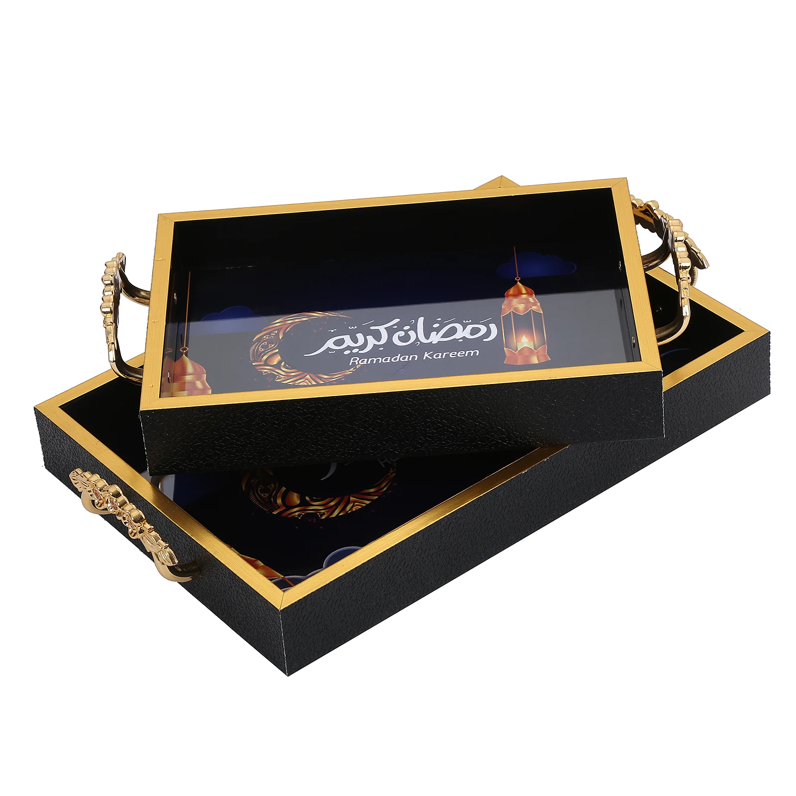 Ramadan Leather Eid Mubarak Ramadan Muslim Mis East  Food Tray For Hotel Restaurant Home Gift serving tray with handle