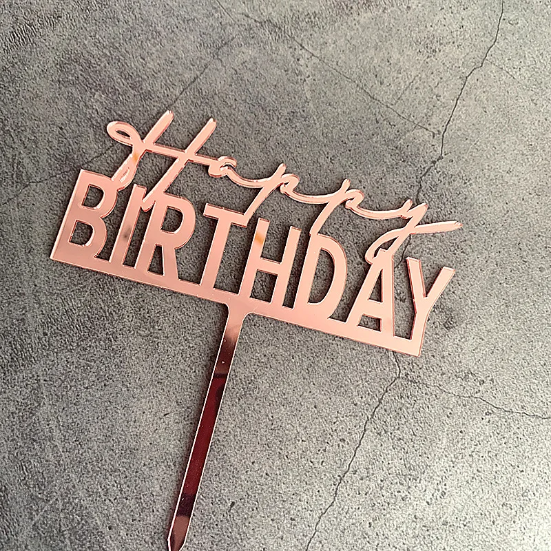 High Quality Mix Styles Acrylic Happy Birthday Cake Topper  Art Letter Happy birthday Cake Topper for Cake Decoration