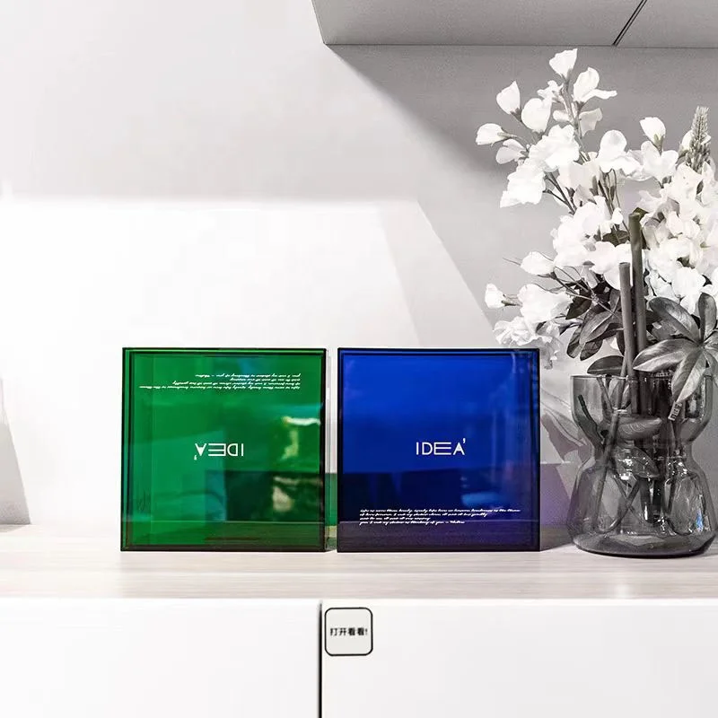 Custom Clear Acrylic Cube Box Acrylic Storage Containers Acrylic Christmas Candy Gift Box with Lid for Wedding Display Box