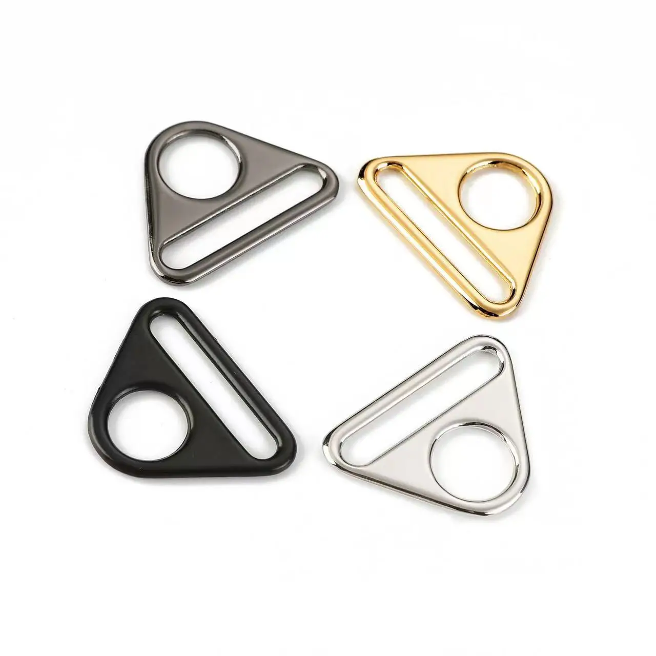 Colored Bag Strap Triangle Buckle Zinc Alloy Adjustable Underwear Hanging Buckle Round Hole Connecting D Ring  buckle