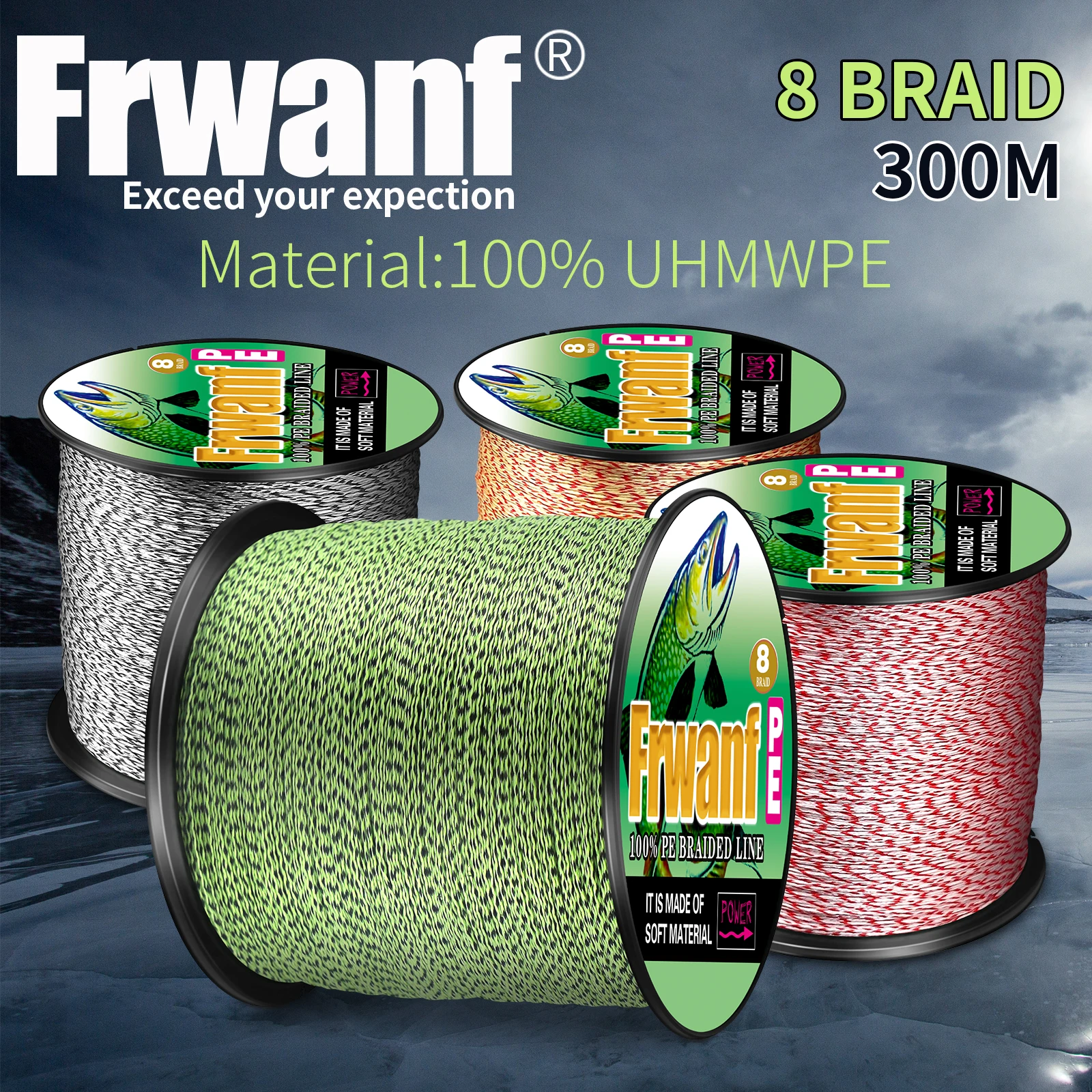 100m 10 LB-300LB 8 Strand Braided Fishing Line Camouflage Pe Main Line 100m- 1000m Pe Strong 8 Weaves Braid Fishing line