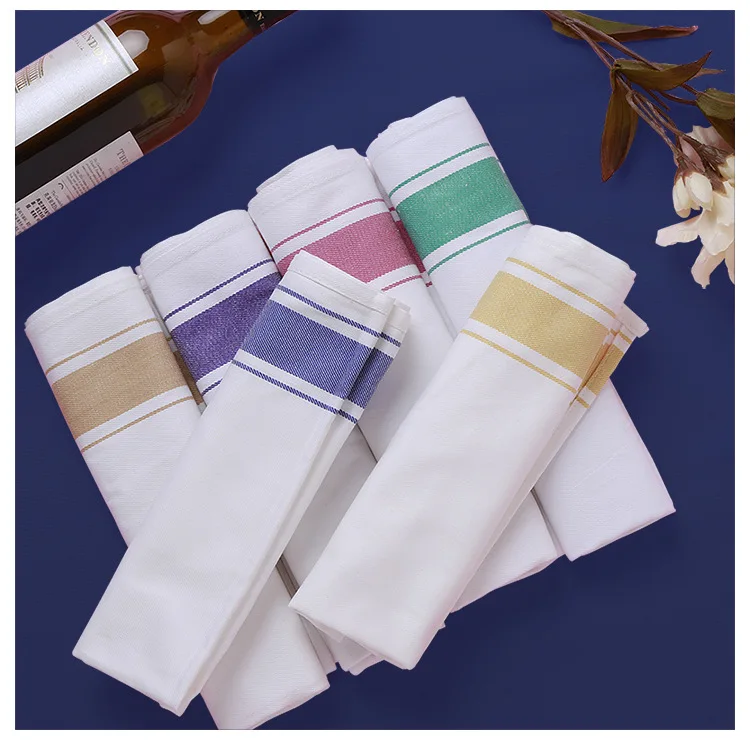 Restaurant 100% cotton 50*70cm red wine cup clean cloth rag tea towel washable table napkin