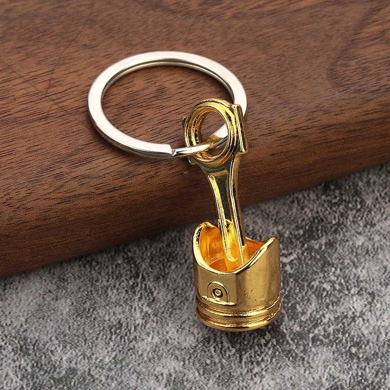 Car parts Piston Keychain Engine Piston Key ring piston connecting rod Model simulation key chain car decoration accessories