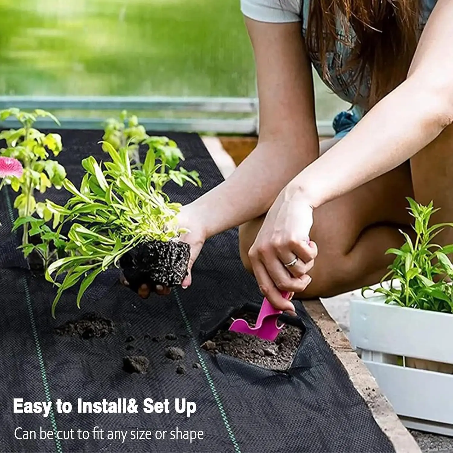 UV-resistant HDPE PP Woven Fabric Black Plastic Ground Cover Garden Greenhouse Weed Barrier