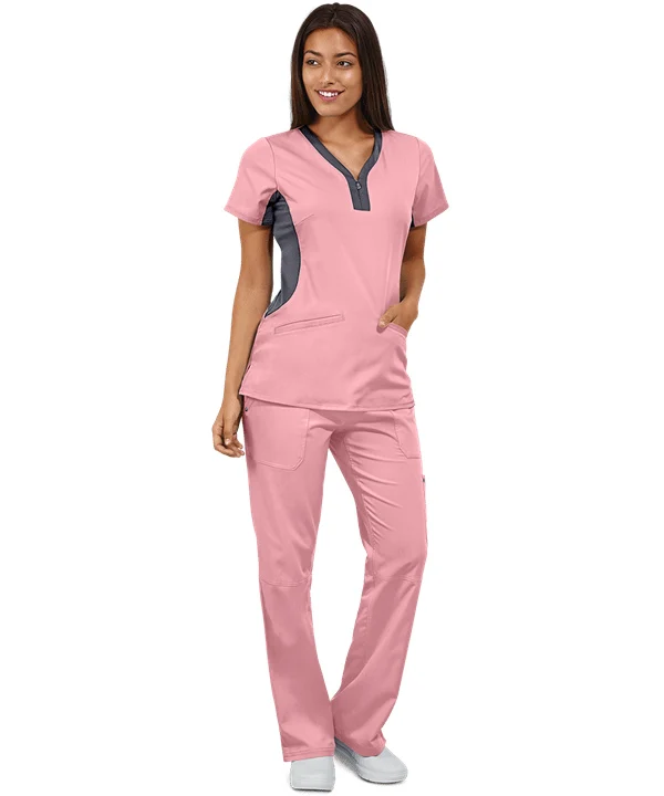 Униформа на молнии в новом стиле, униформа анатомии Greys, Женская медицинская униформа, оптовая продажа, розовые водостойкие скрабы, больничная униформа