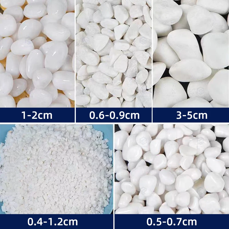 Natural White Polished Pebble Stone White River Rock Cobble Landscaping Stone For Garden