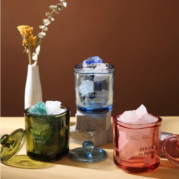 NEWIND New Arrival Home Decor Crystal Stone 10ml Essential Oil 420g Crystal Reed Diffuser with custom logo for Christmas Gift