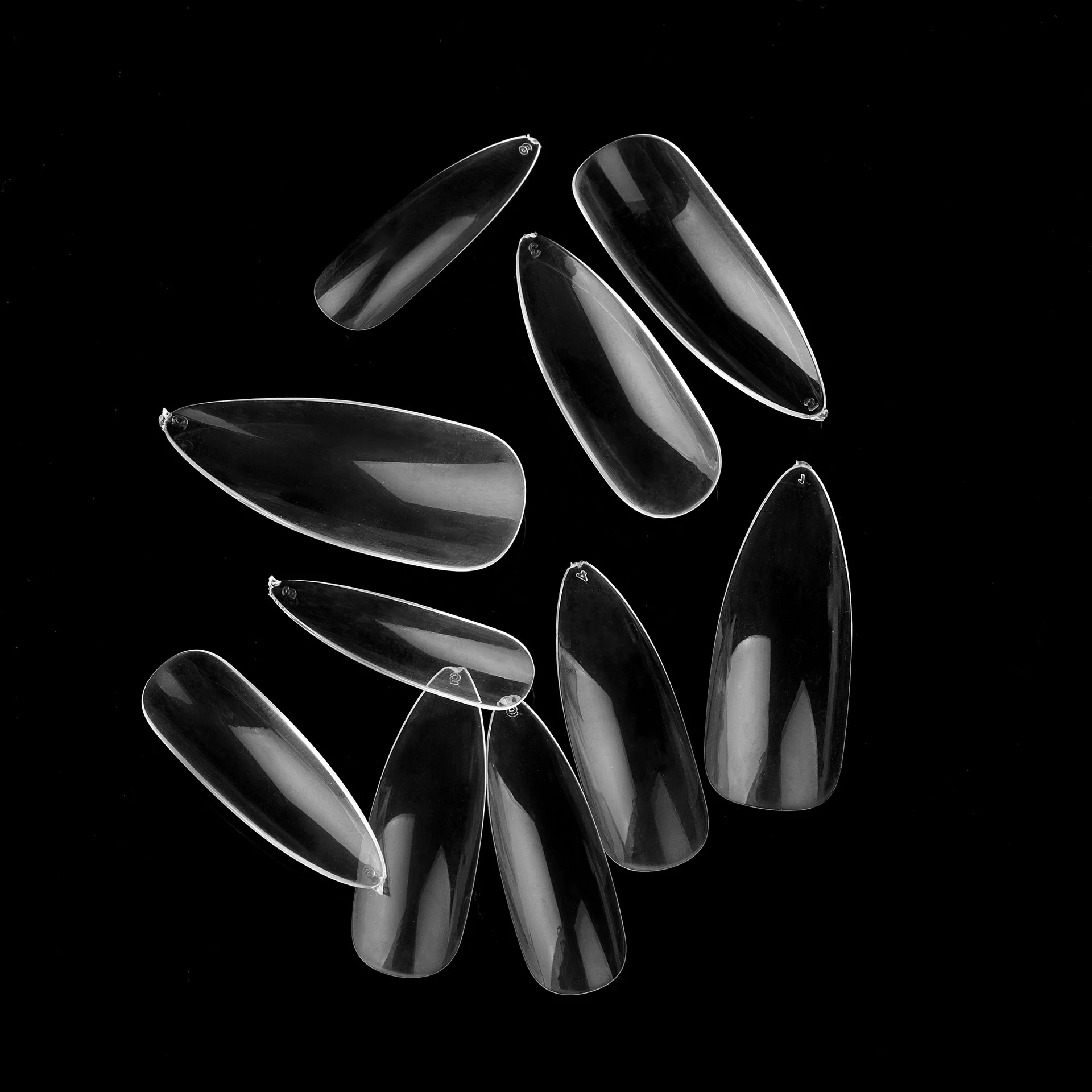 Yimart 500pcs Acrylic Middle Long Oval Shape Stiletto Nail Tips Pointed Sharp Artificial Nails Long Stiletto Nail Tips