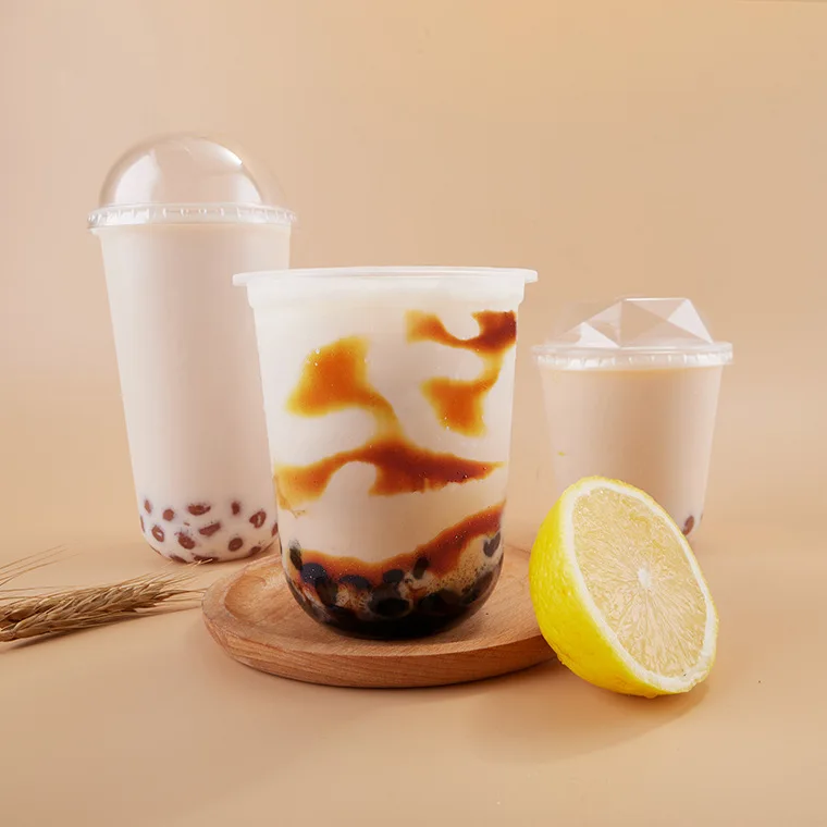 Custom Milk tea cup u shape plastic cup juice cup u shape