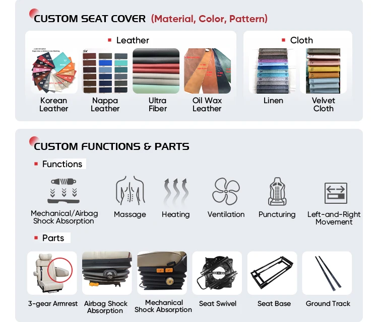 Vip Luxury Leather Car Passenger sofa seat Bed for Interior Tuning MPV VAN RV Limousine Campervan Motor home