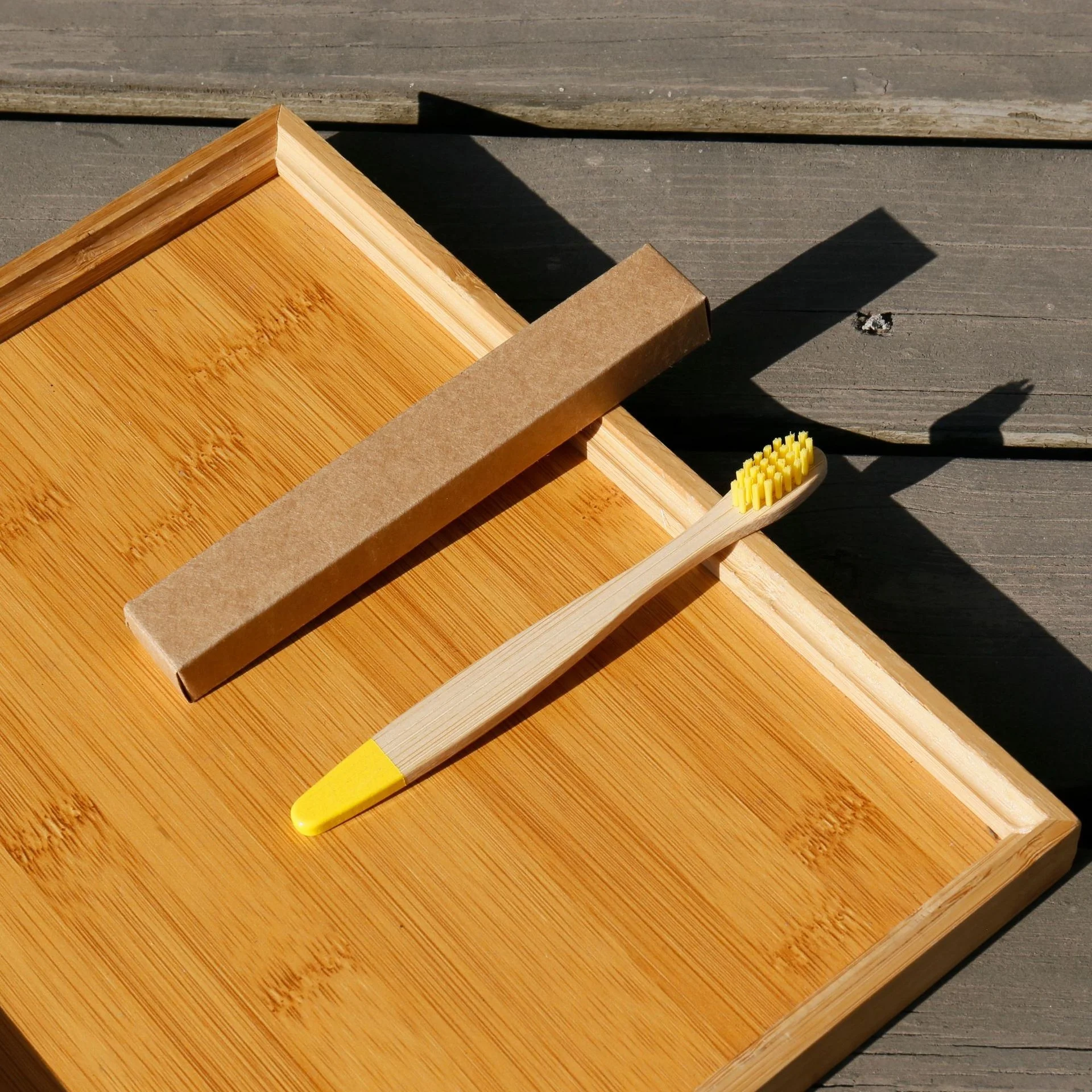 High Quality Biodegradable Natural Eco Friendly Travel Flat Handle Natural Bamboo Toothbrush For Adult Kid