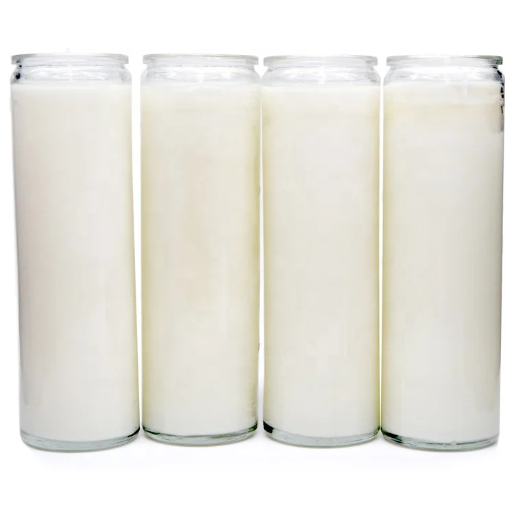7 Day White Memorial  Grave Candles for Religious Memory Vigil and Emergency Use