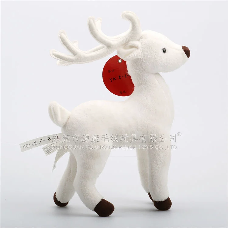 Christmas Holiday Home Decorative Soft Stuffed Animals Cute Reindeer Teddy Bear 10 cm Height Cotton Fabric Embroidered PP
