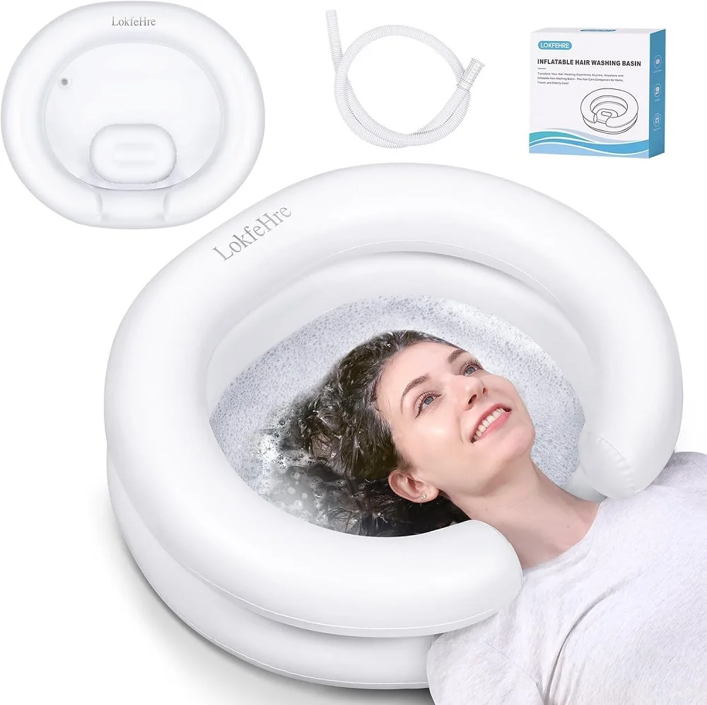 Portable PVC Inflatable Shampoo Basin sink for Assisted Hair Washing in Bed